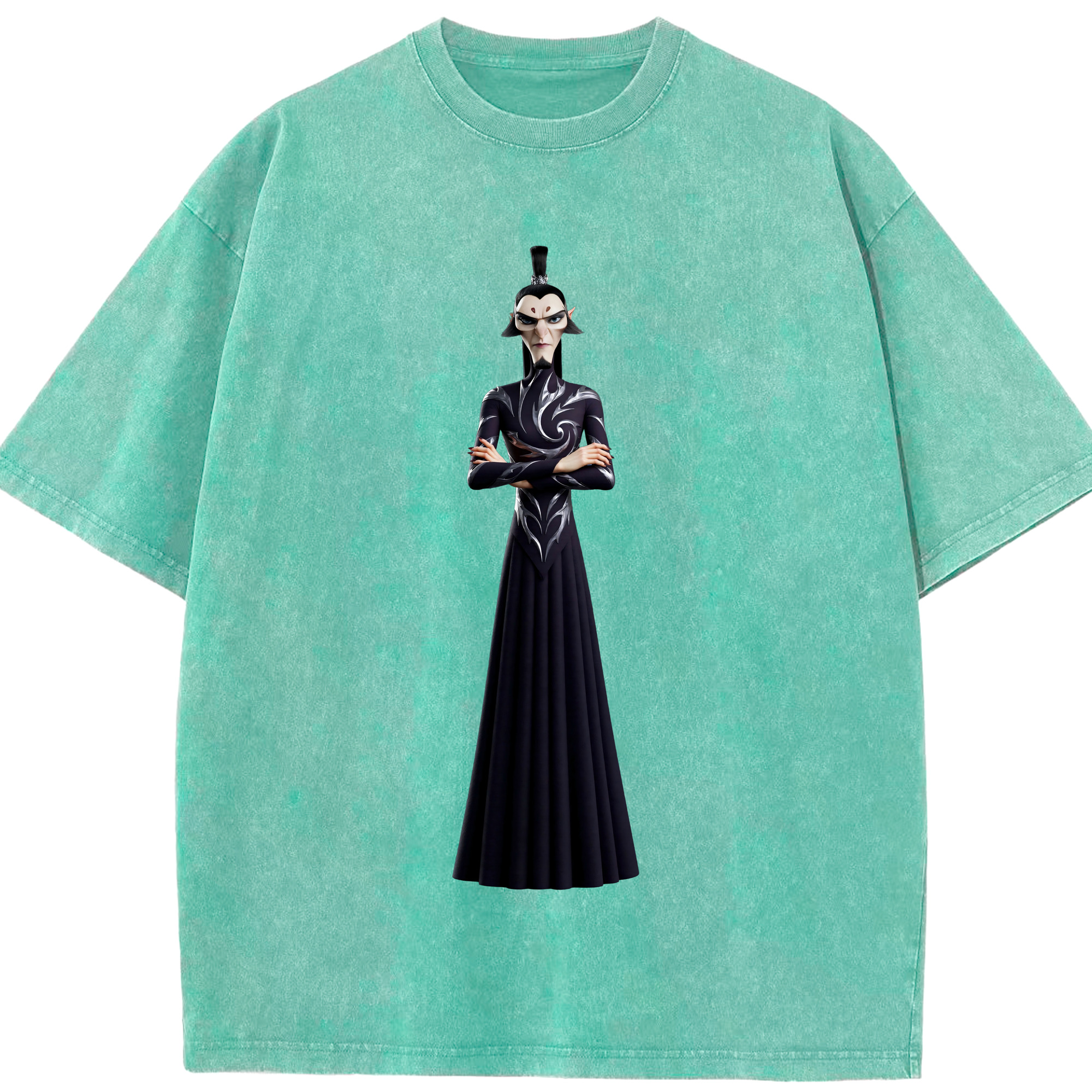 （画像用） Ne Zha 2 ナタ 魔童の大暴れ 綿100% ヴィンテージ風 半袖Tシャツ（フロントプリント）
